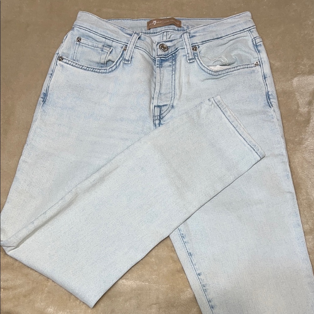 7 For All Mankind Blue Skinny Jeans with Vintage Appeal